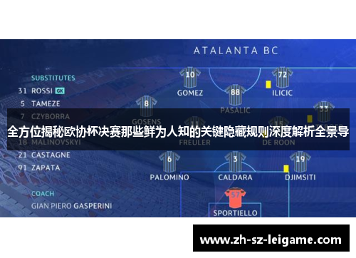 全方位揭秘欧协杯决赛那些鲜为人知的关键隐藏规则深度解析全景导